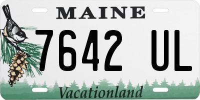 ME license plate 7642UL