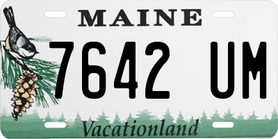 ME license plate 7642UM