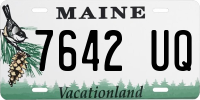 ME license plate 7642UQ