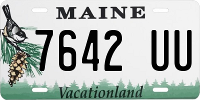 ME license plate 7642UU