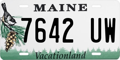 ME license plate 7642UW