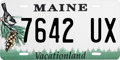 ME license plate 7642UX