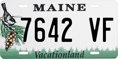 ME license plate 7642VF