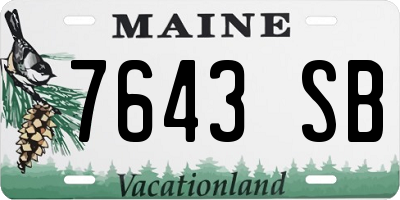 ME license plate 7643SB