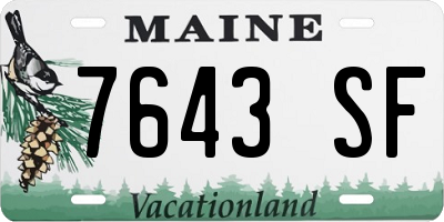 ME license plate 7643SF
