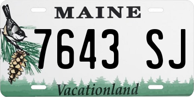 ME license plate 7643SJ