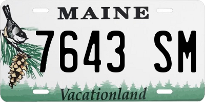 ME license plate 7643SM
