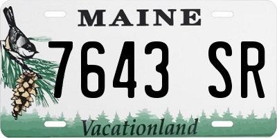 ME license plate 7643SR