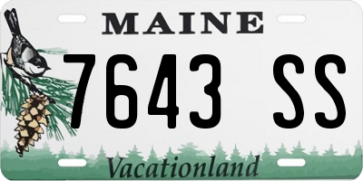 ME license plate 7643SS