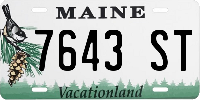 ME license plate 7643ST