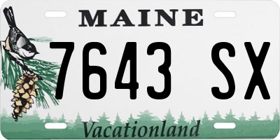 ME license plate 7643SX