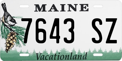 ME license plate 7643SZ