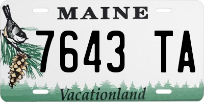 ME license plate 7643TA