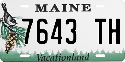 ME license plate 7643TH