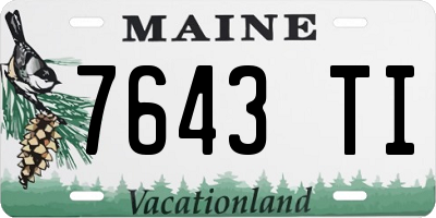 ME license plate 7643TI