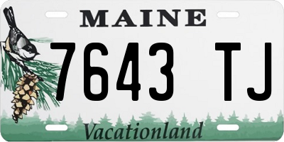 ME license plate 7643TJ