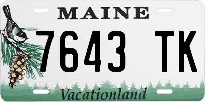 ME license plate 7643TK