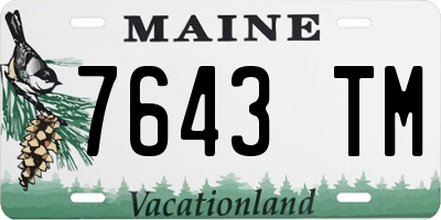 ME license plate 7643TM