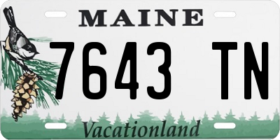 ME license plate 7643TN