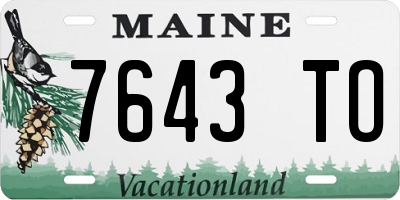 ME license plate 7643TO