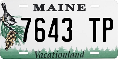 ME license plate 7643TP