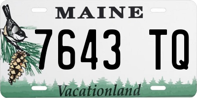 ME license plate 7643TQ
