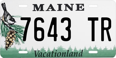 ME license plate 7643TR