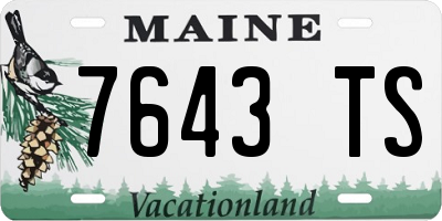 ME license plate 7643TS