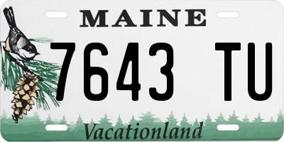 ME license plate 7643TU