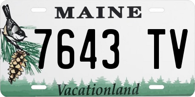 ME license plate 7643TV