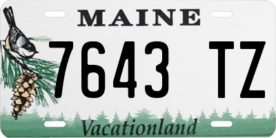 ME license plate 7643TZ