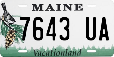 ME license plate 7643UA