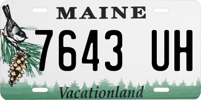 ME license plate 7643UH