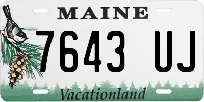 ME license plate 7643UJ