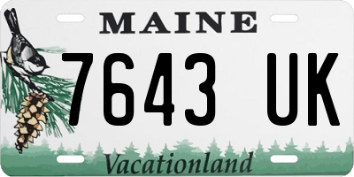 ME license plate 7643UK