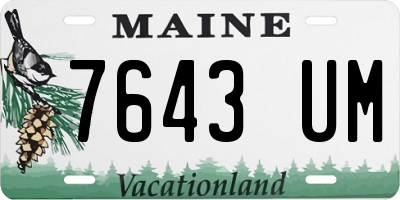 ME license plate 7643UM