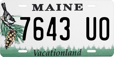 ME license plate 7643UO