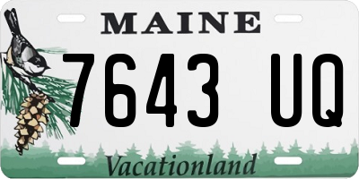 ME license plate 7643UQ