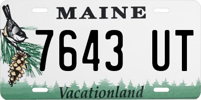 ME license plate 7643UT