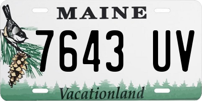 ME license plate 7643UV