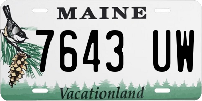 ME license plate 7643UW