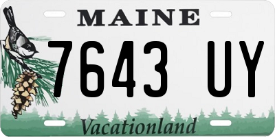 ME license plate 7643UY