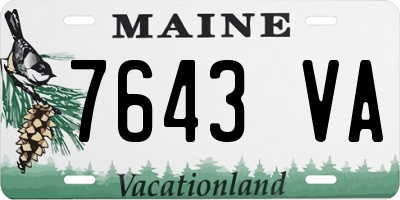 ME license plate 7643VA