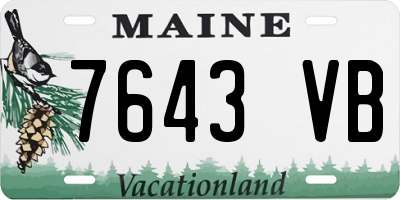 ME license plate 7643VB