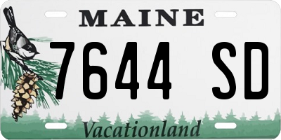 ME license plate 7644SD