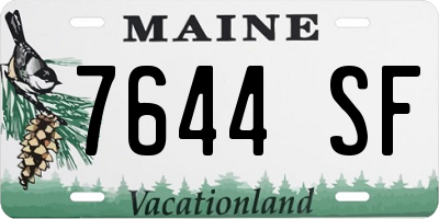 ME license plate 7644SF