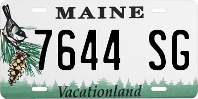 ME license plate 7644SG