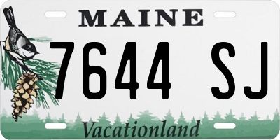 ME license plate 7644SJ
