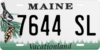 ME license plate 7644SL