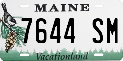 ME license plate 7644SM